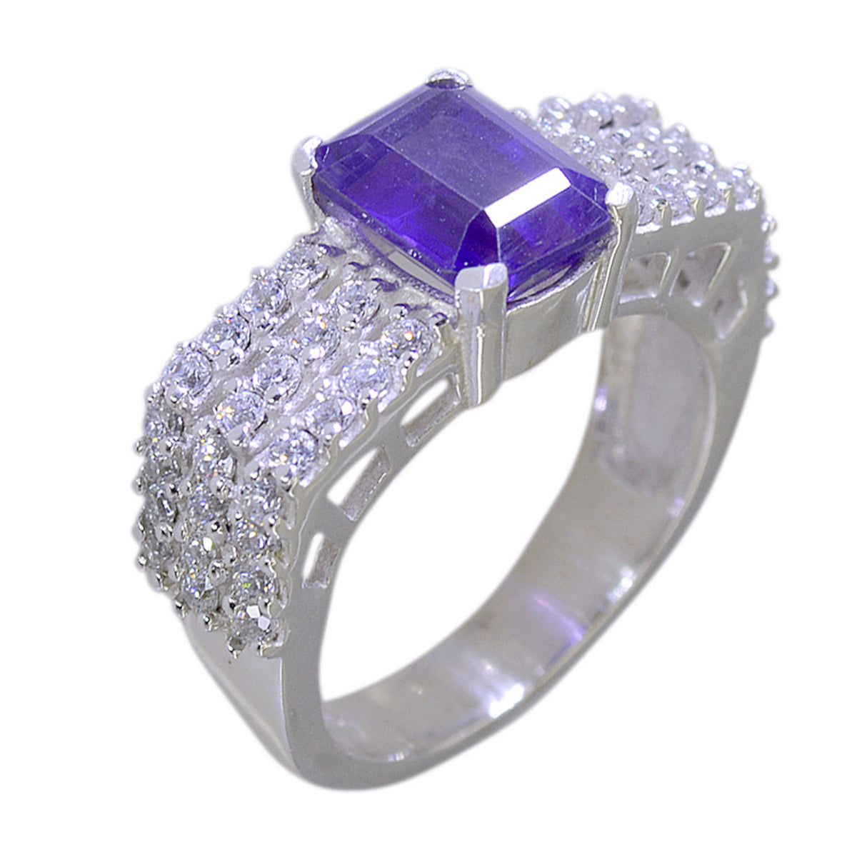Lea Abstract Purple Halo Ring