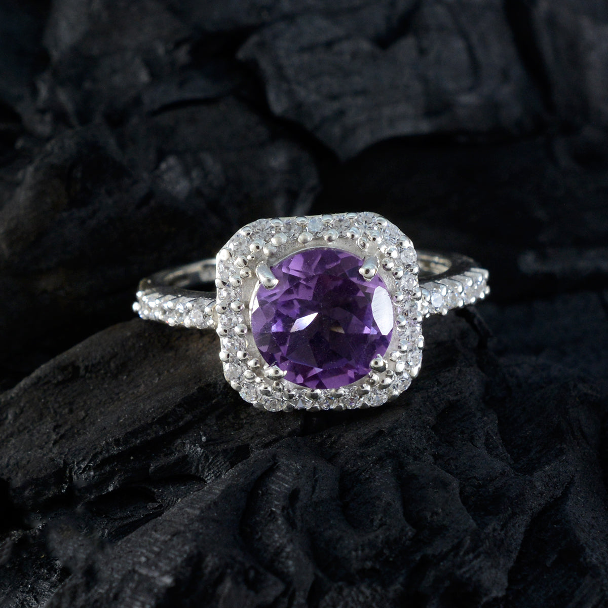 Cecilia Love Purple Halo Ring