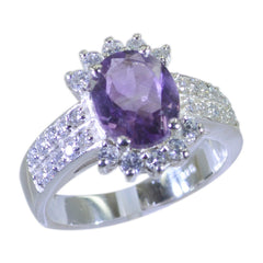 Sofia Luxurious Purple Halo Ring Amethyst Purple