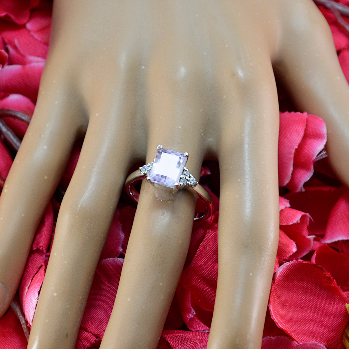 Aaliyah Contemporary Purple Halo Ring