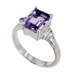 Aaliyah Contemporary Purple Halo Ring Amethyst Purple