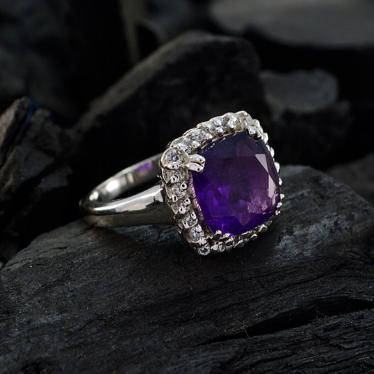 Priya Sophisticated Purple Halo Ring