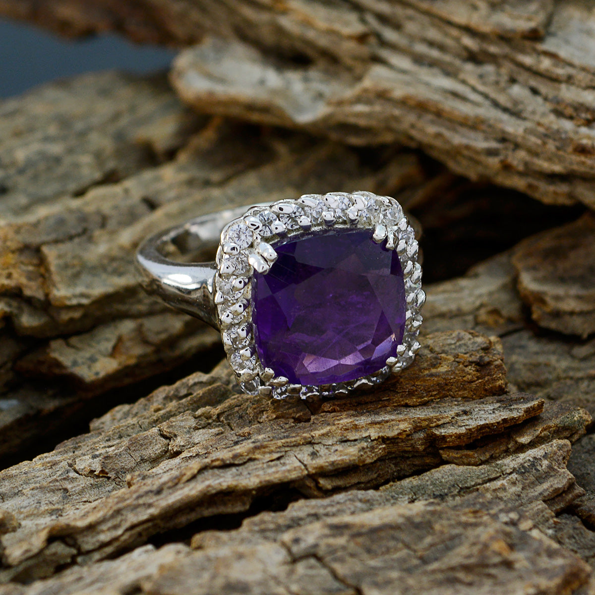 Priya Sophisticated Purple Halo Ring
