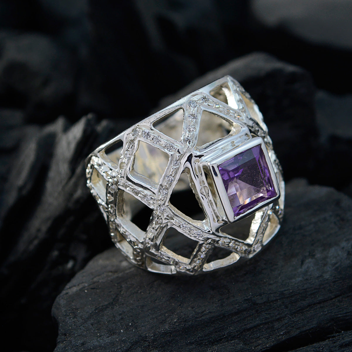Aurora Abstract Purple Halo Ring
