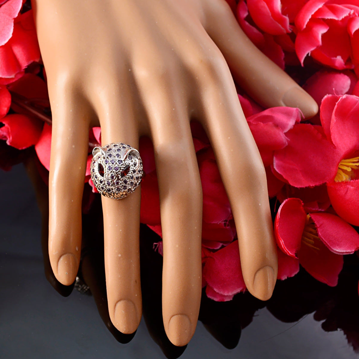 Luisa Abstract Purple Halo Ring