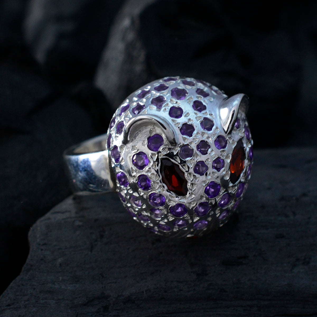 Luisa Abstract Purple Halo Ring