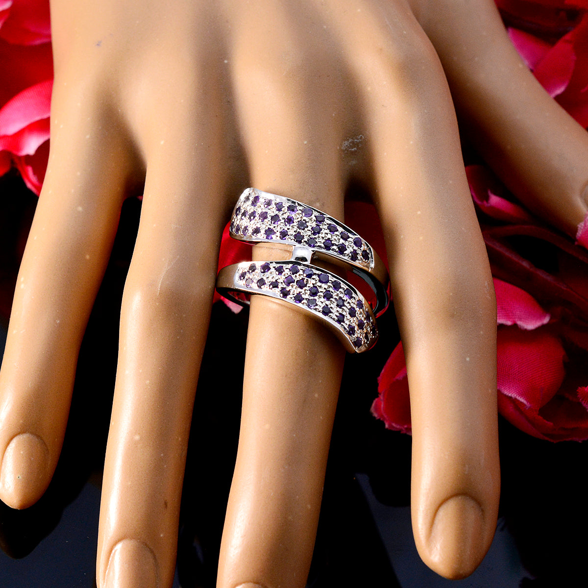 Bianca Trendy Purple Halo Ring