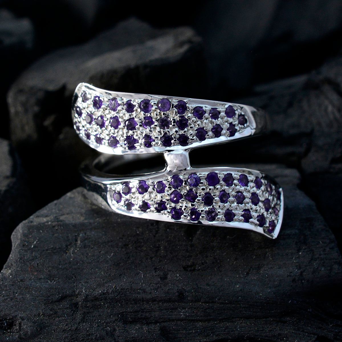 Bianca Trendy Purple Halo Ring