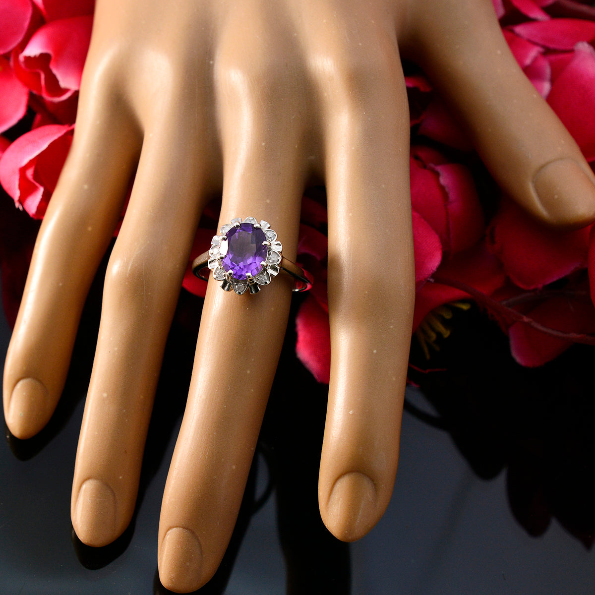 Ananya Boho Purple Halo Ring