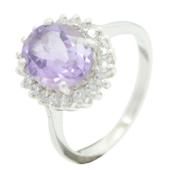 Harper Sophisticated Purple Halo Ring Amethyst Purple