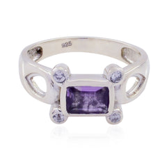 Kennedy Boho Purple Halo Ring Amethyst Purple