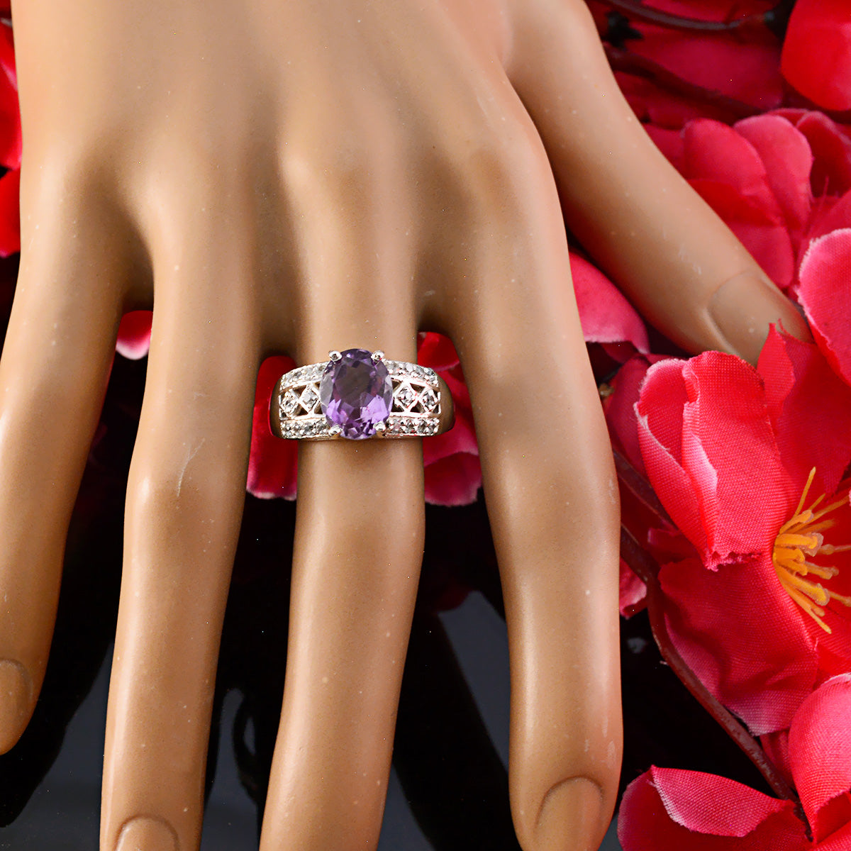 Andrea Boho Purple Halo Ring