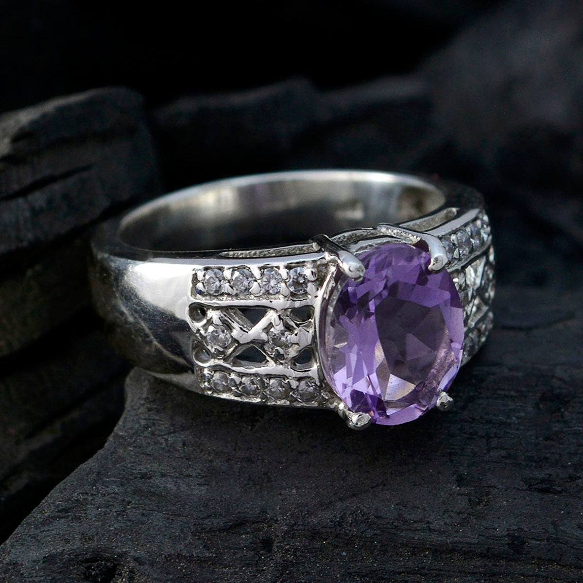 Andrea Boho Purple Halo Ring