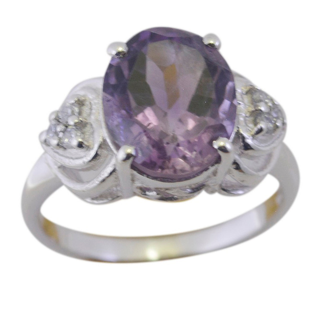 Riley Romantic Purple Halo Ring Amethyst Purple