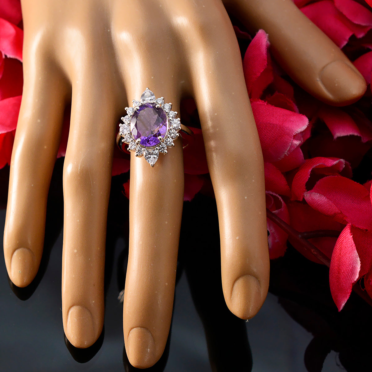 Camila Trendy Purple Halo Ring