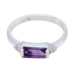 Yasmine Trendy Purple Halo Ring Amethyst Purple