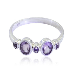 Naomi Contemporary Purple Halo Ring Amethyst Purple