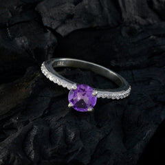 Yuna Sophisticated Purple Halo Ring