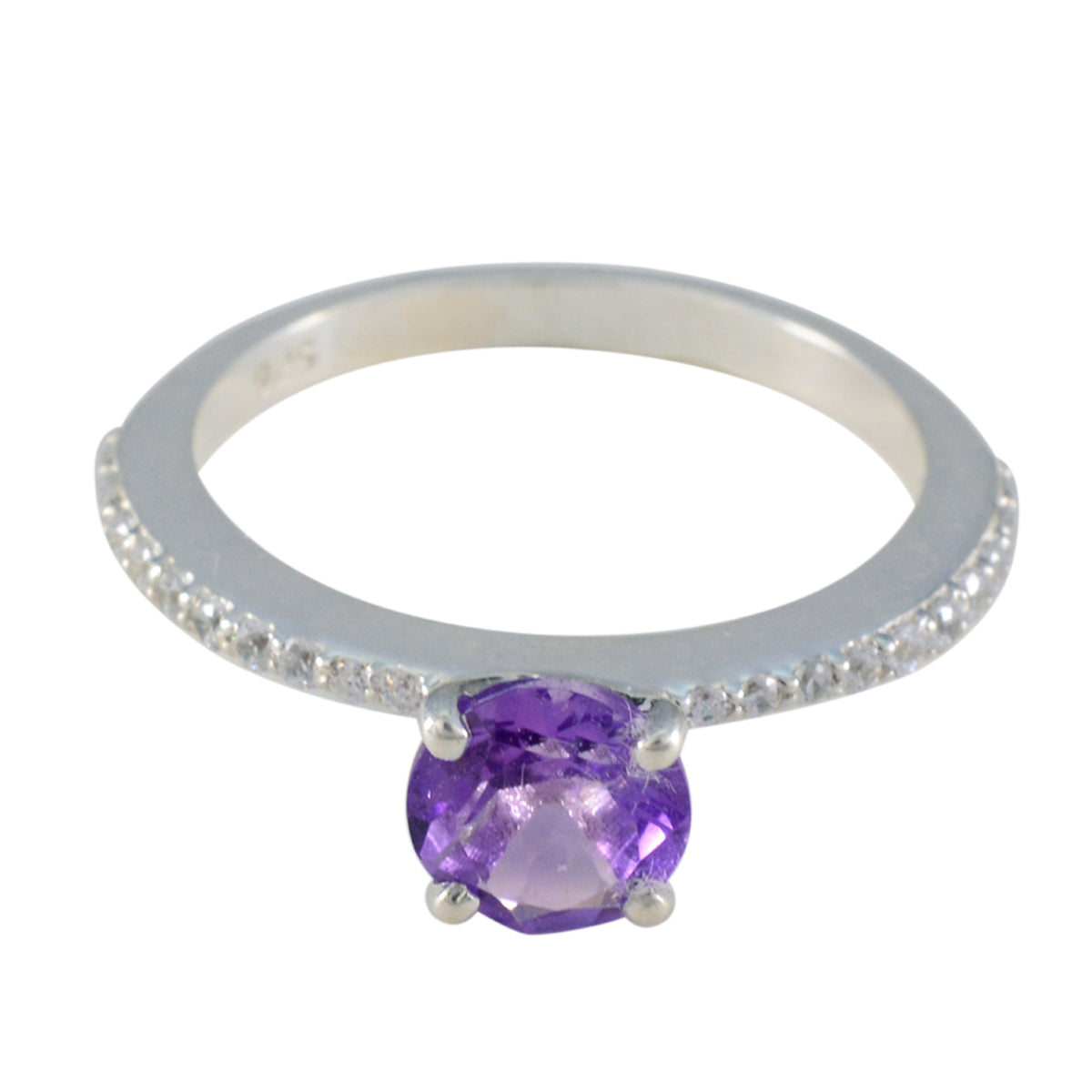 Yuna Sophisticated Purple Halo Ring Amethyst Purple