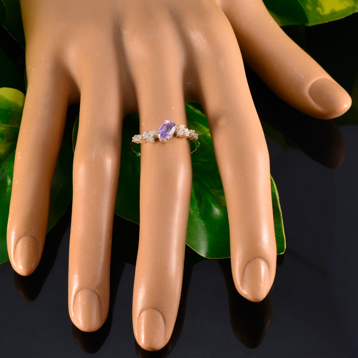 Lucy Modern Purple Halo Ring