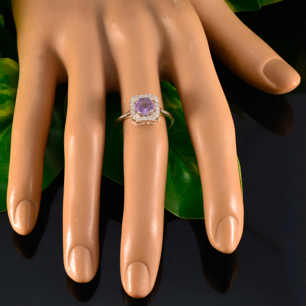 Mila Contemporary Purple Halo Ring