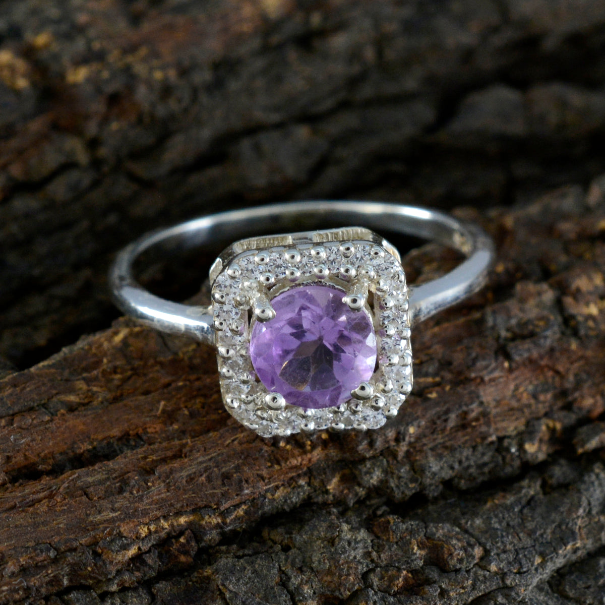 Mila Contemporary Purple Halo Ring
