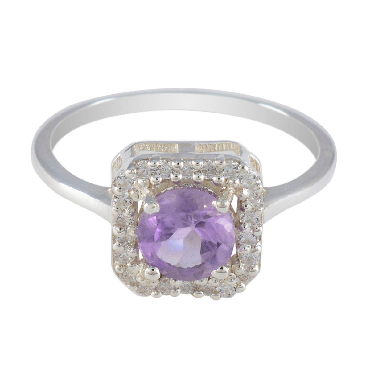 Mila Contemporary Purple Halo Ring Amethyst Purple