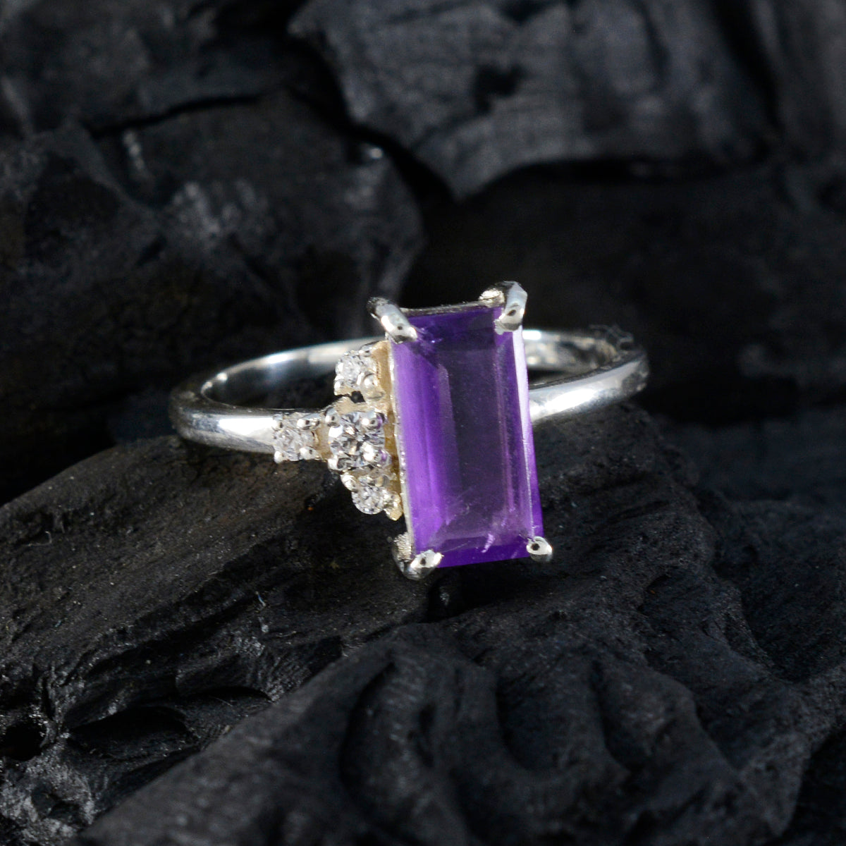 zazlle Romantic Purple Halo Ring