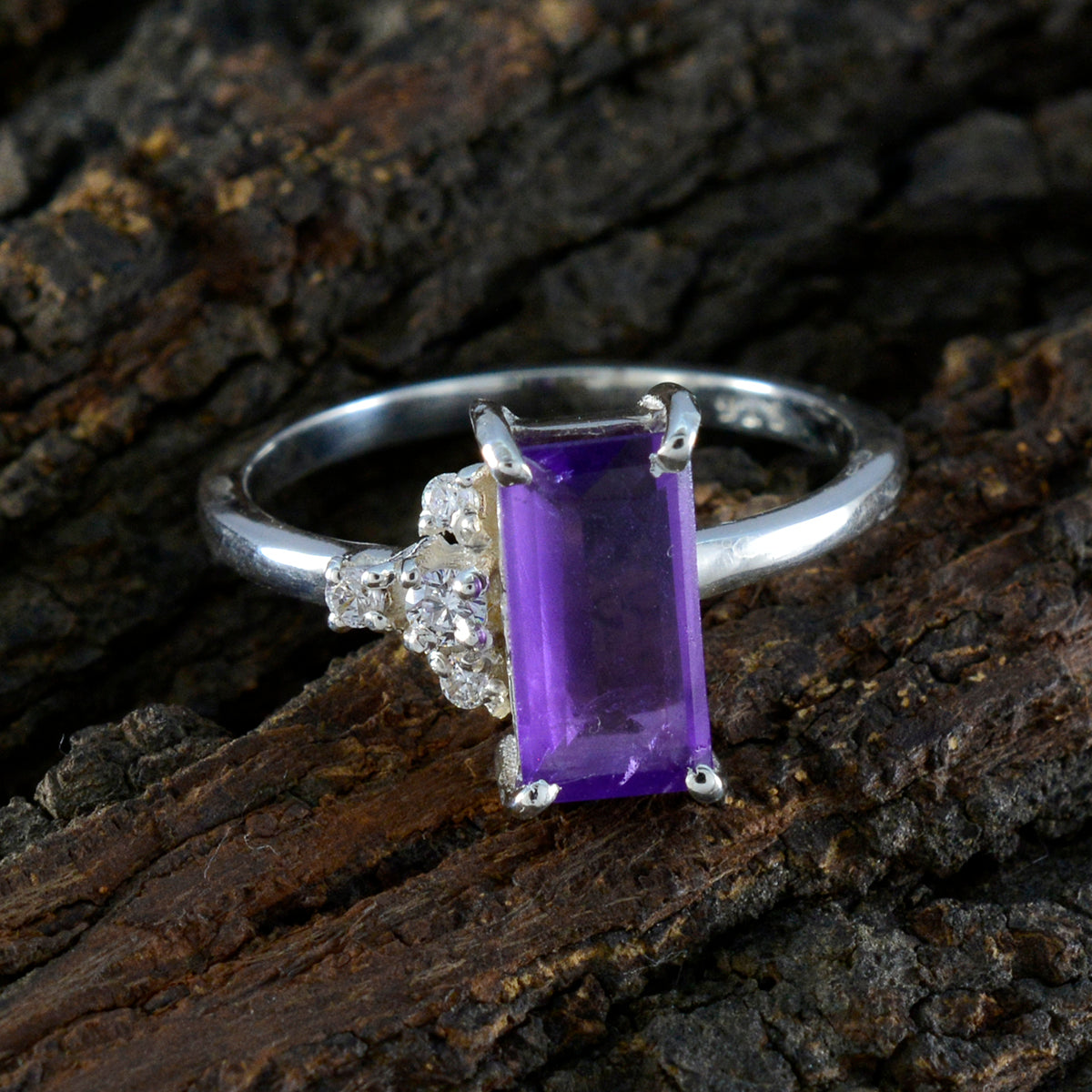 zazlle Romantic Purple Halo Ring