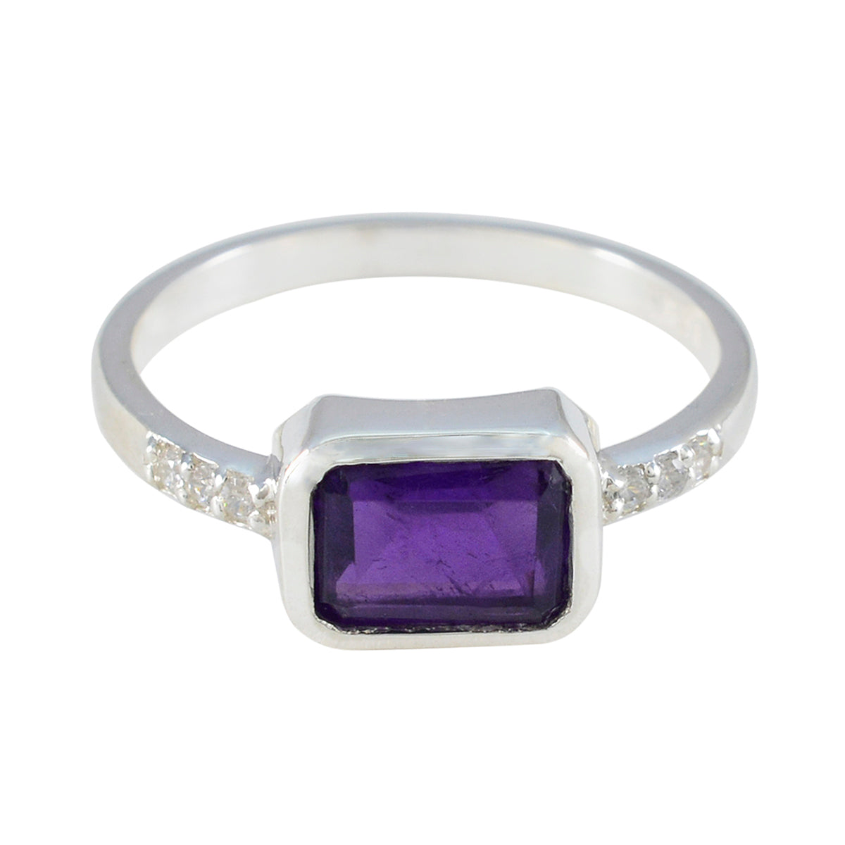 Pauline Trendy Purple Halo Ring Amethyst Purple