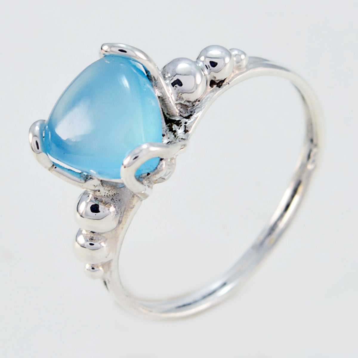 Clara Rope-Wire Blue Solitaire Ring