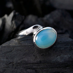 Amanda Contemporary Blue Solitaire Ring