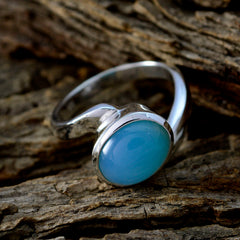 Amanda Contemporary Blue Solitaire Ring