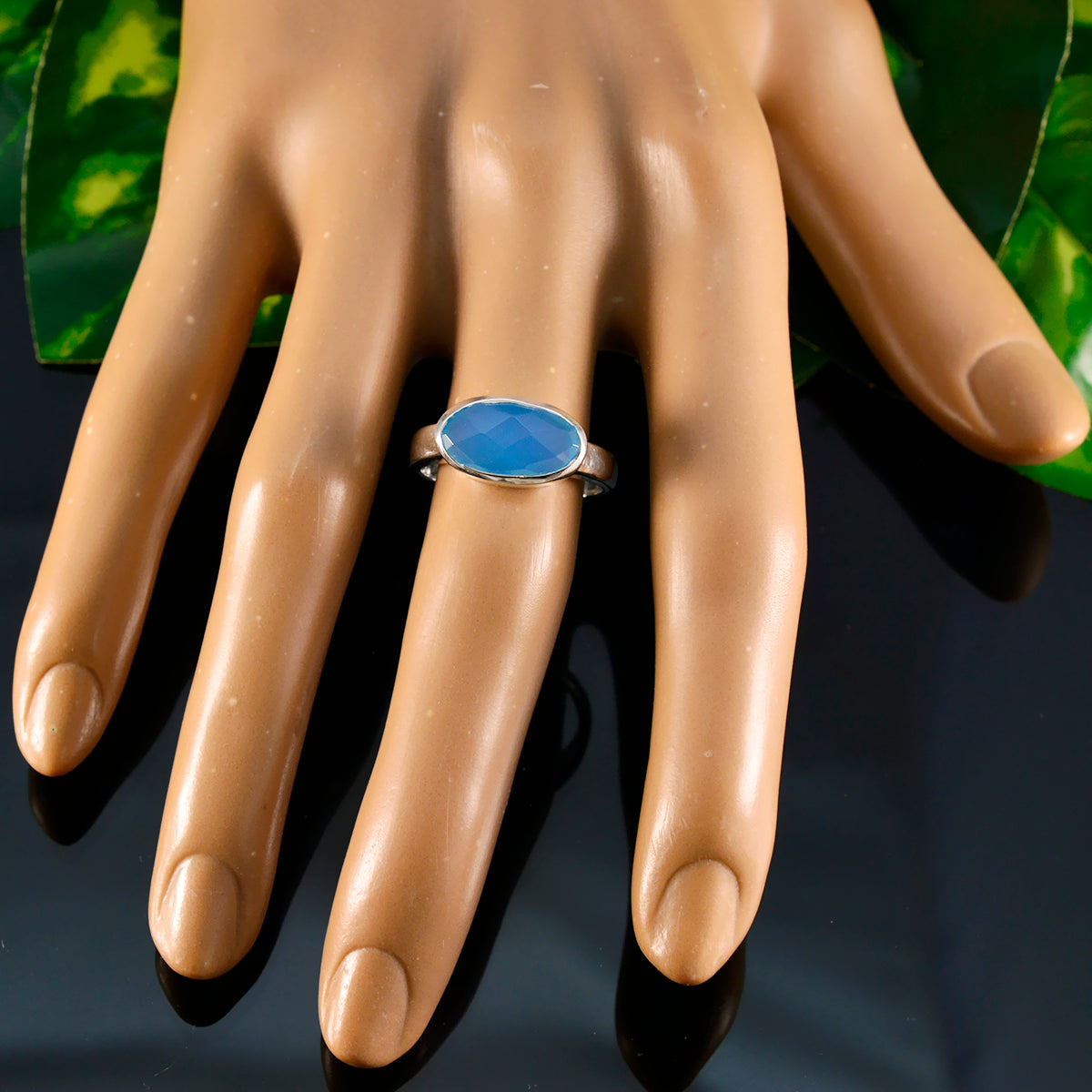 Wen Abstract Blue Solitaire Ring