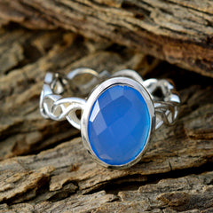 Nisa Contemporary Blue Solitaire Ring