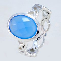 Nisa Contemporary Blue Solitaire Ring