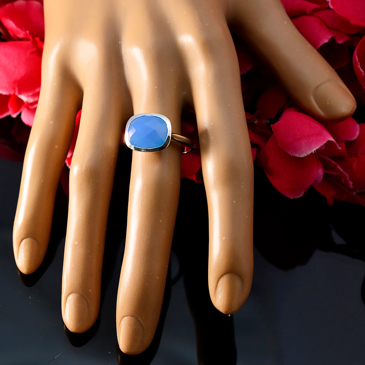 Riya Boho Blue Solitaire Ring