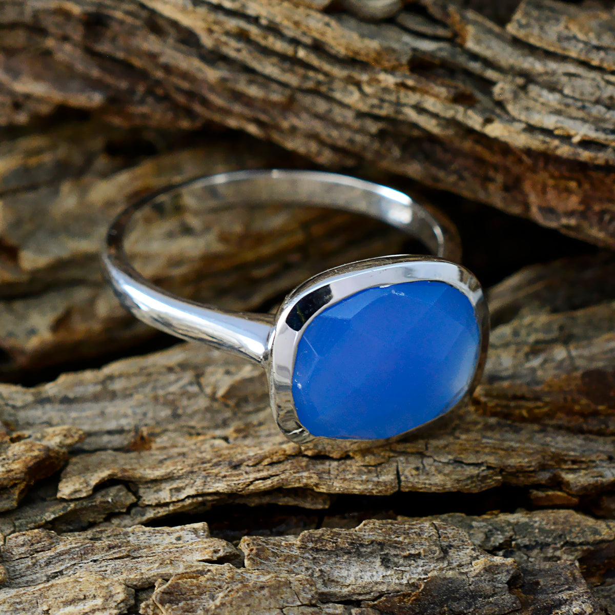 Riya Boho Blue Solitaire Ring