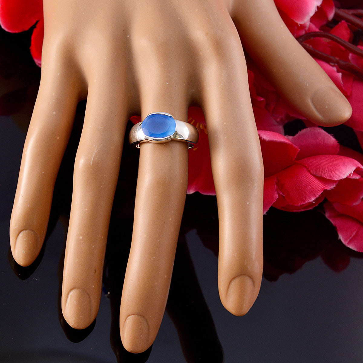 Carla Sophisticated Blue Solitaire Ring