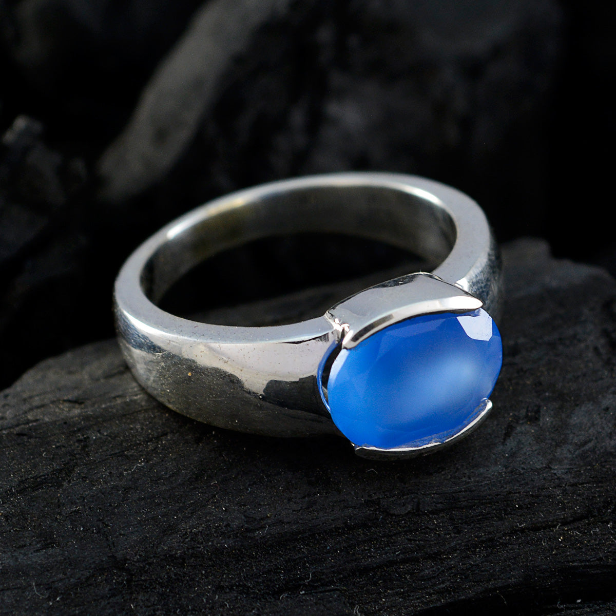 Carla Sophisticated Blue Solitaire Ring