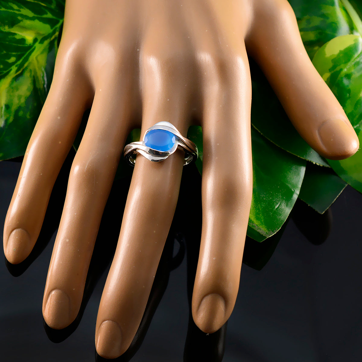 Maya Traditional Blue Solitaire Ring
