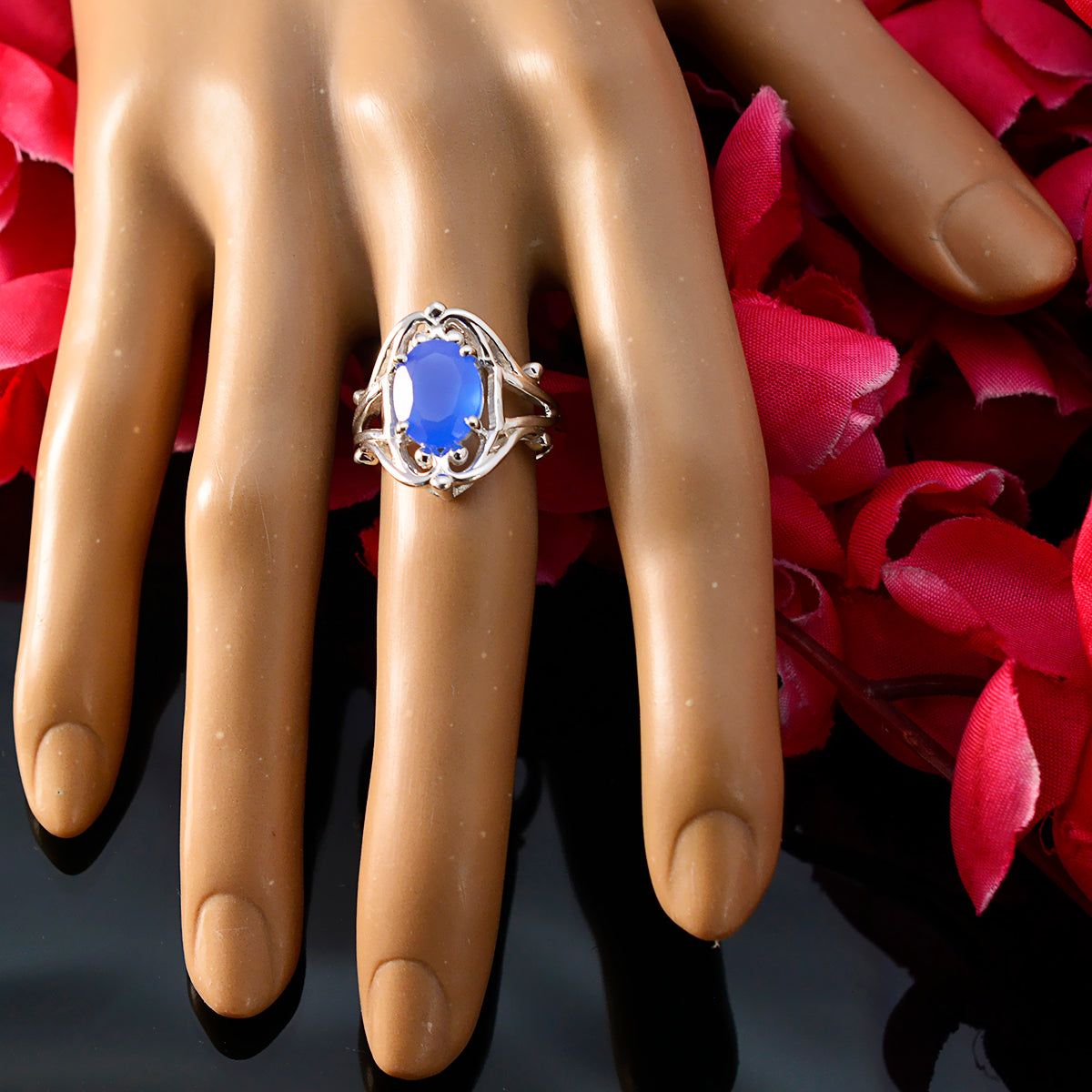 Priya Boho Blue Solitaire Ring