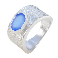 Yasmin Art Deco Blue Solitaire Ring