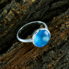 Ida Luxurious Blue Solitaire Ring