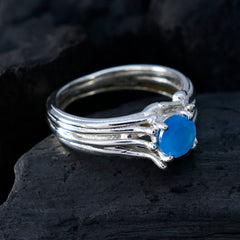Aisha Feminine Blue Solitaire Ring
