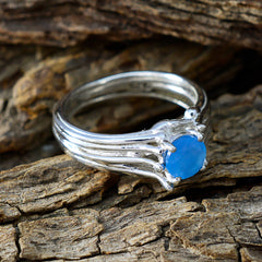 Aisha Feminine Blue Solitaire Ring