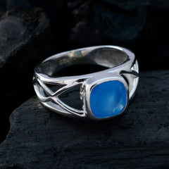 Carolina Blue Solitaire Ring for Women in Sterling Silver