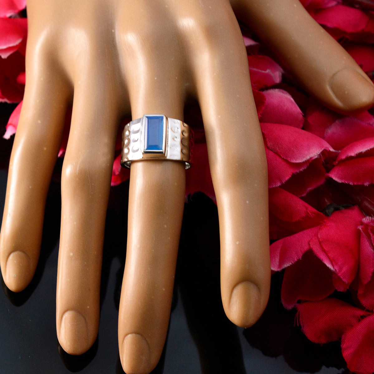 Liyana Signet Blue Solitaire Ring