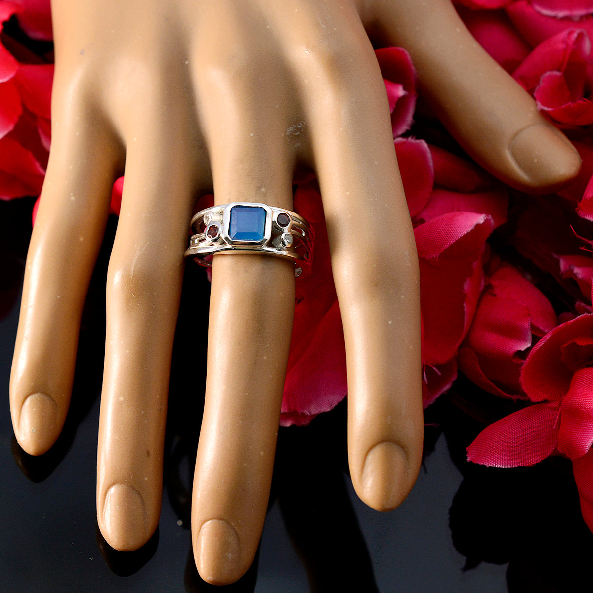 Ayesha Modern Blue Penta Ring