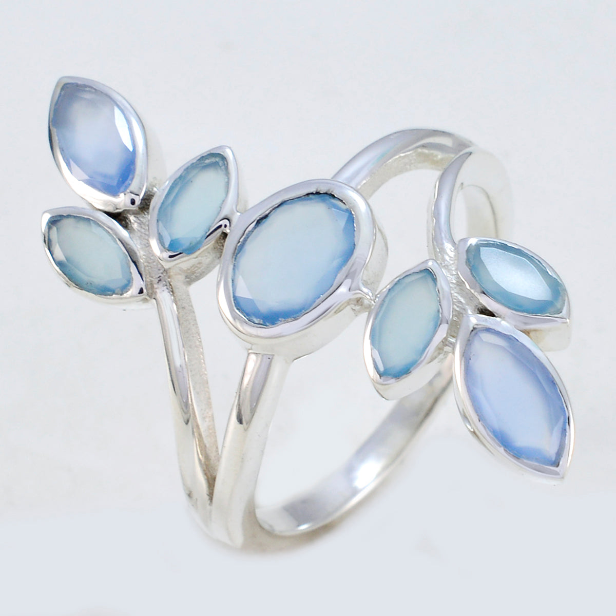 Sofía Leafy Blue Hepta Ring